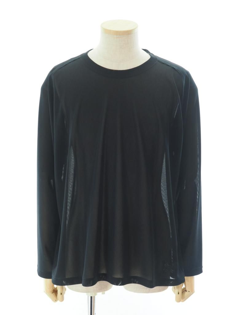 Needles ニードルズ - L/S U Neck Tee ロングスリーブユーネックティー - Poly Mesh - Black