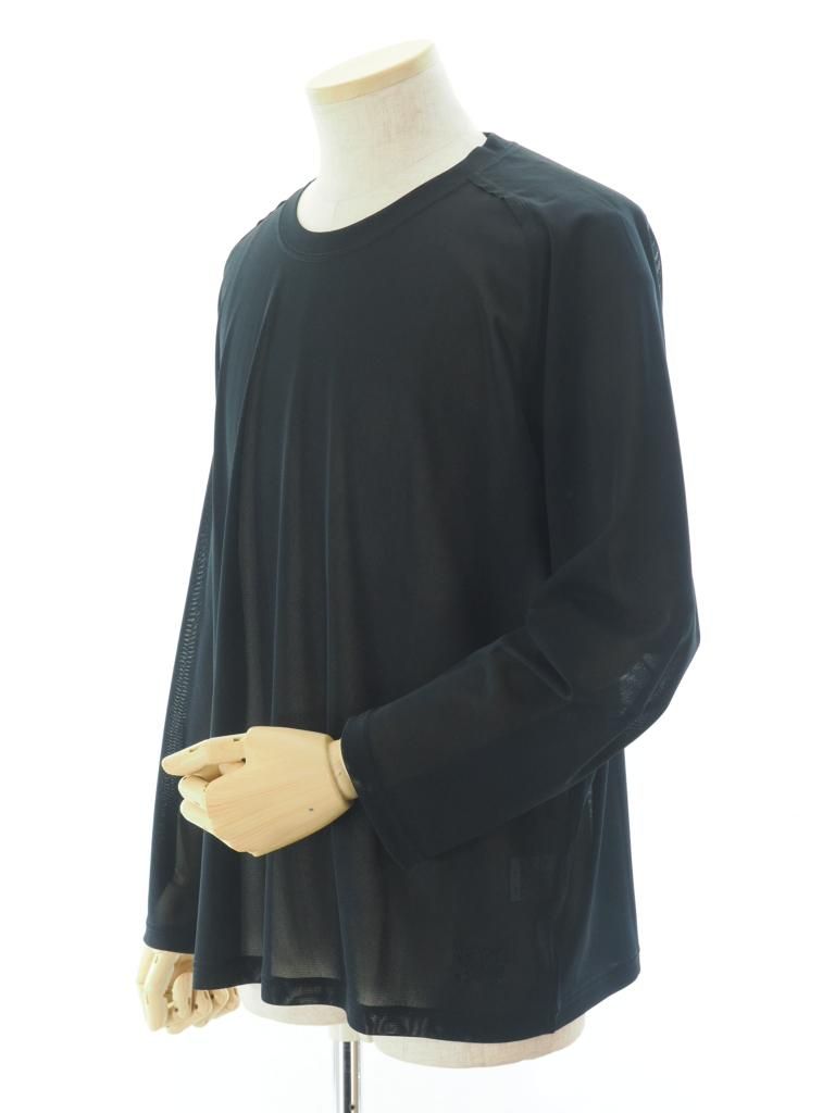 Needles ニードルズ - L/S U Neck Tee ロングスリーブユーネックティー - Poly Mesh - Black