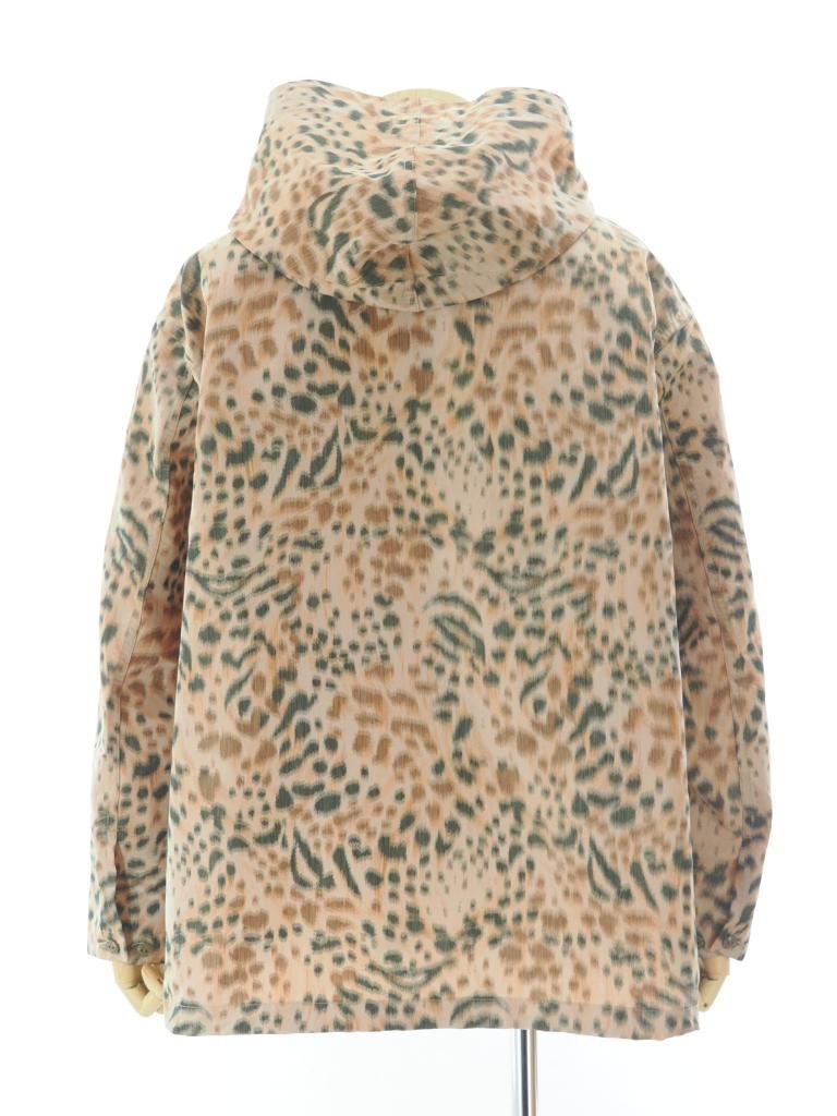 Engineered Garments エンジニアドガーメンツ - Cagoule Shirt カグールシャツ - Polyester Leopard Print - Brown