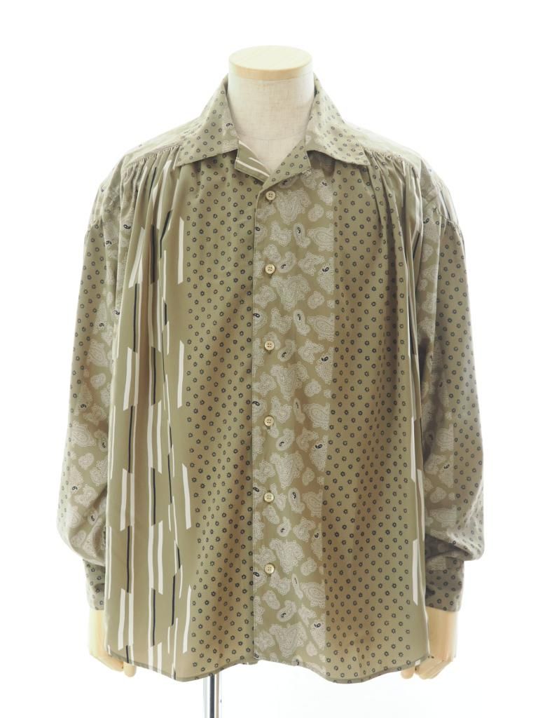 AiE エーアイイー - Painter Shirt ペインターシャツ - Multi Pattern Striped Cloth - Beige