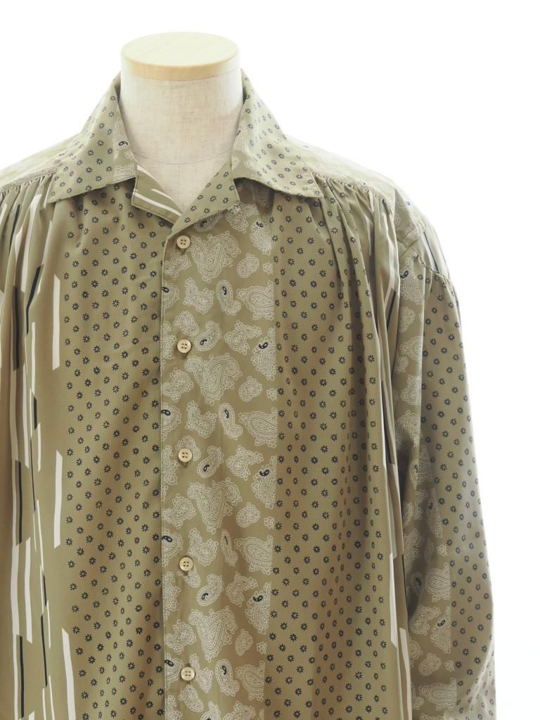 AiE エーアイイー - Painter Shirt ペインターシャツ - Multi Pattern Striped Cloth - Beige