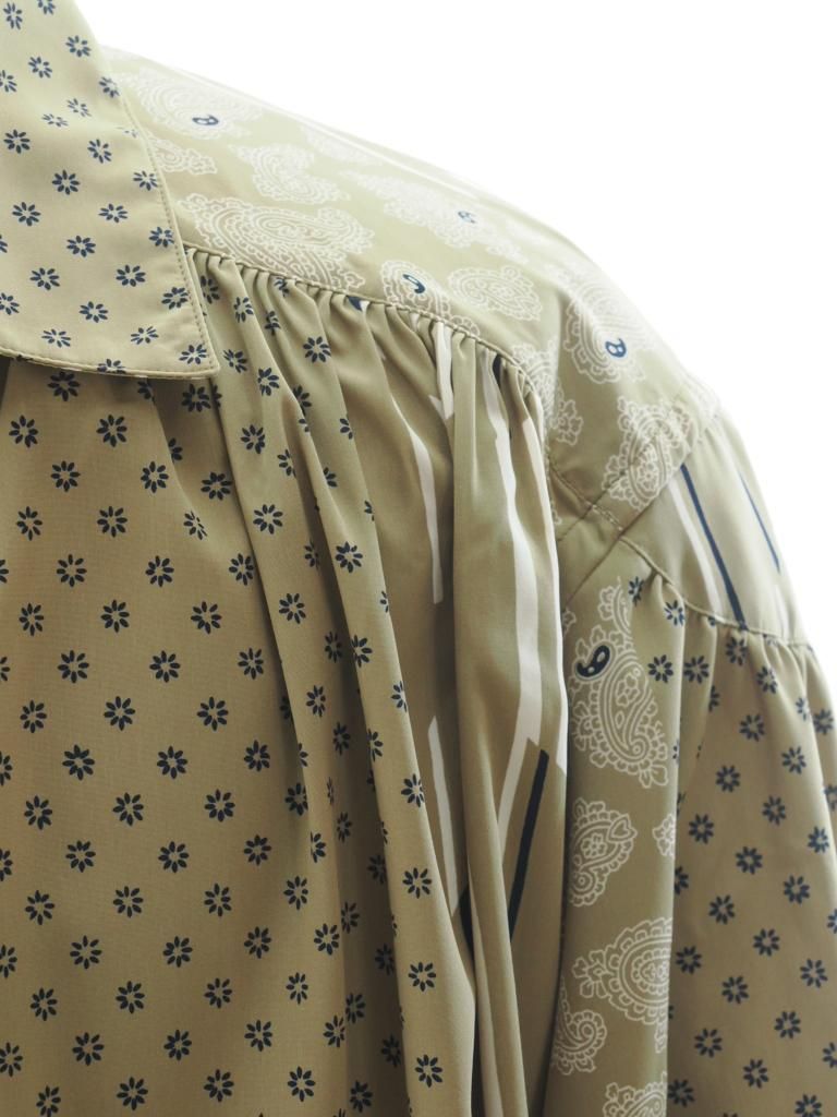 AiE エーアイイー - Painter Shirt ペインターシャツ - Multi Pattern Striped Cloth - Beige