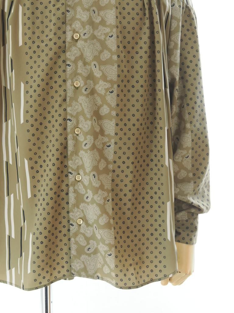 AiE エーアイイー - Painter Shirt ペインターシャツ - Multi Pattern Striped Cloth - Beige