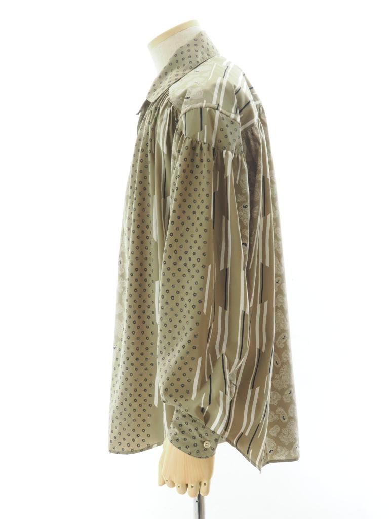 AiE エーアイイー - Painter Shirt ペインターシャツ - Multi Pattern Striped Cloth - Beige