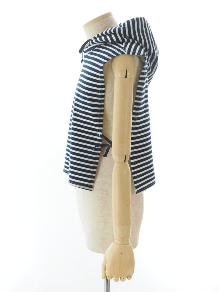 Engineered Garments エンジンニアドガーメンツ - Hooded Interliner - PC Stripe Jersey - Navy / White