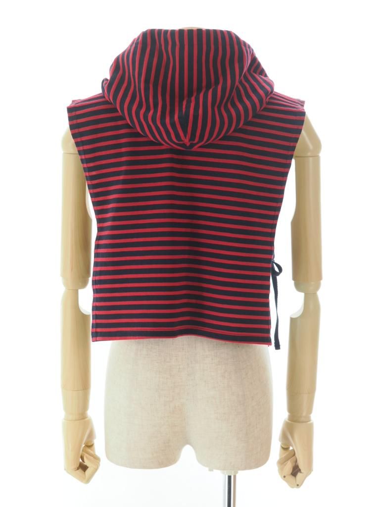 Engineered Garments エンジンニアドガーメンツ - Hooded Interliner - PC Stripe Jersey - Red / Navy