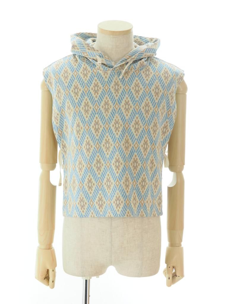 Engineered Garments エンジンニアドガーメンツ - Hooded Interliner - Crest Knit Jacquard - Lt.Blue