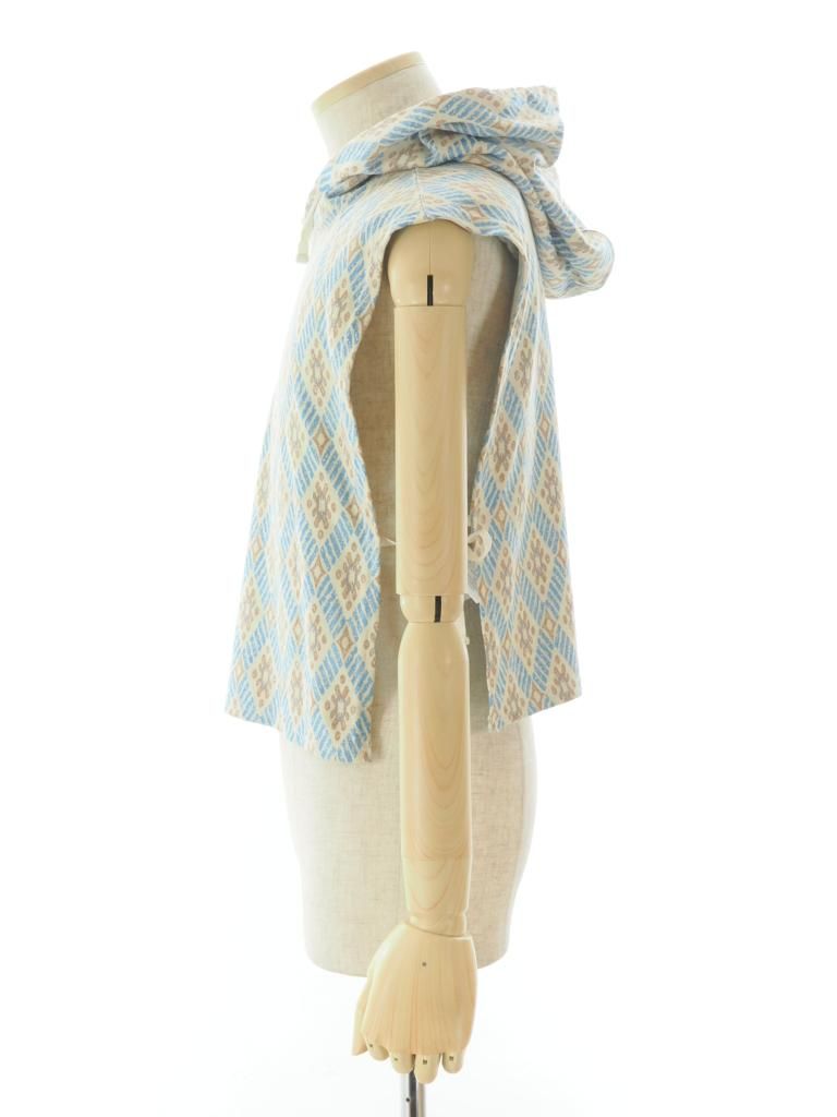Engineered Garments エンジンニアドガーメンツ - Hooded Interliner - Crest Knit Jacquard - Lt.Blue