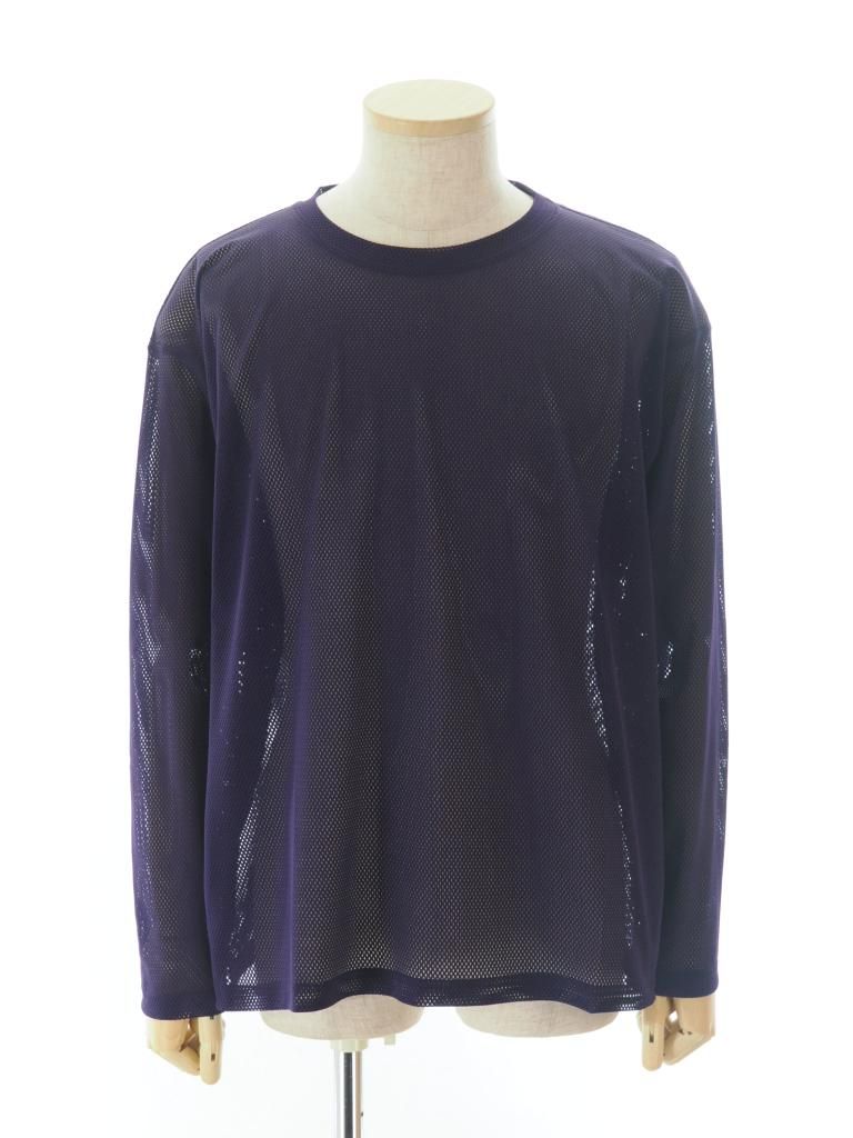 South2 West8 サウスツーウエストエイト - Crew Neck Shirt クルーネックシャツ - Knit Mesh - Purple
