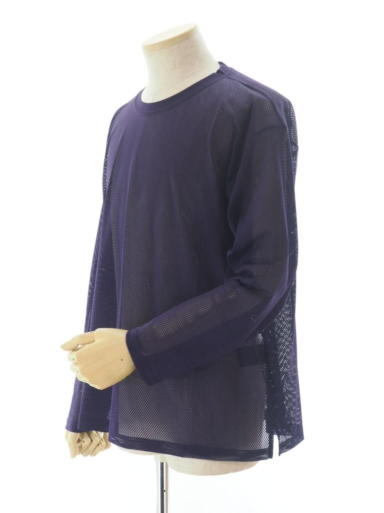 South2 West8 サウスツーウエストエイト - Crew Neck Shirt クルーネックシャツ - Knit Mesh - Purple
