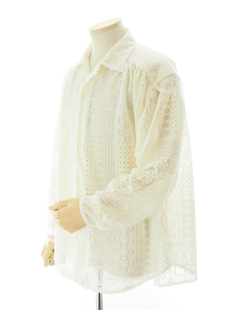 AiE エーアイイー - Painter Shirt ペインターシャツ - Poly Lace - Off White