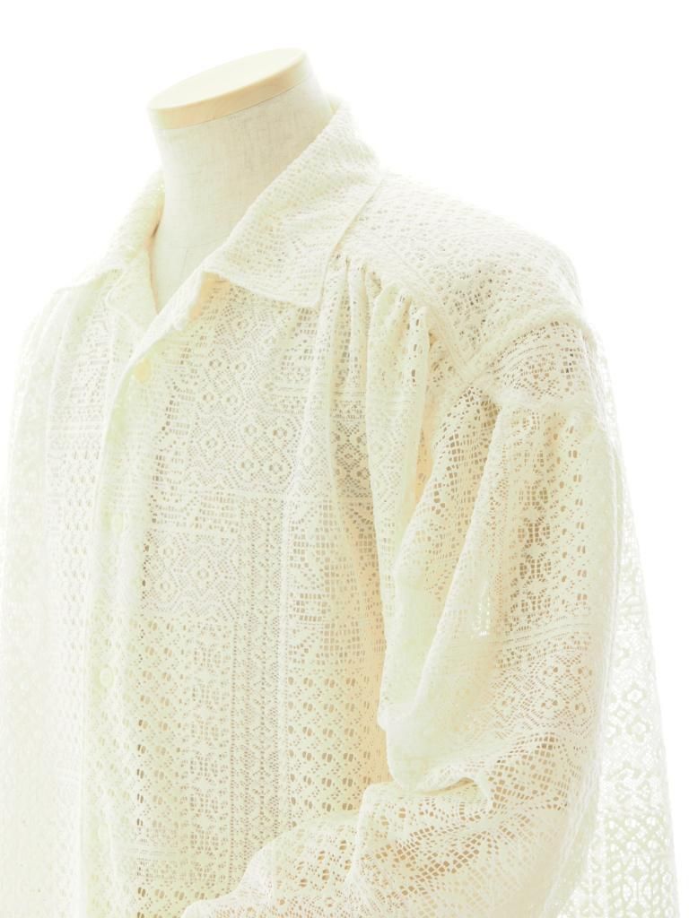 AiE エーアイイー - Painter Shirt ペインターシャツ - Poly Lace - Off White