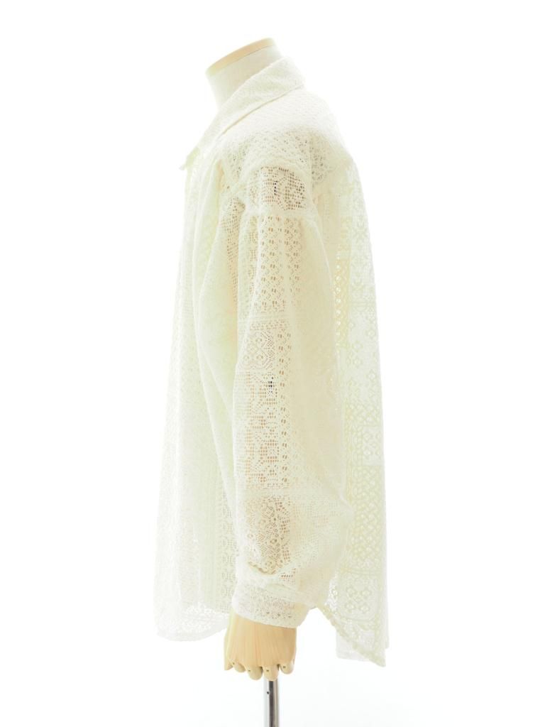 AiE エーアイイー - Painter Shirt ペインターシャツ - Poly Lace - Off White