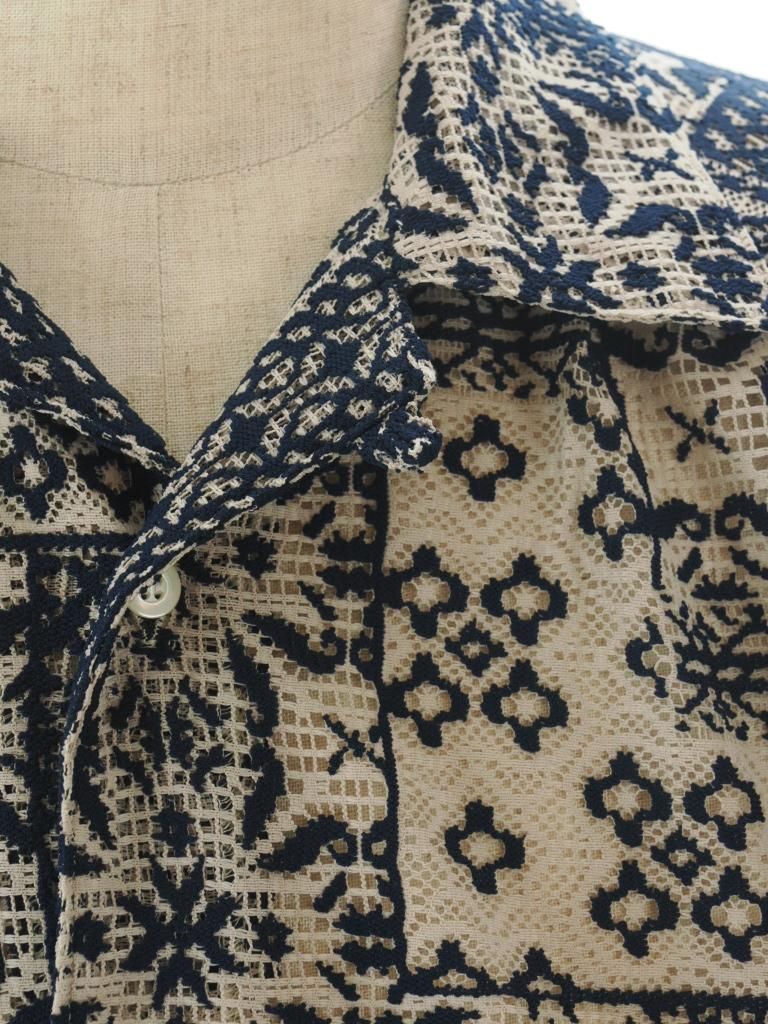 AiE エーアイイー - Painter Shirt ペインターシャツ - Poly Lace - Navy