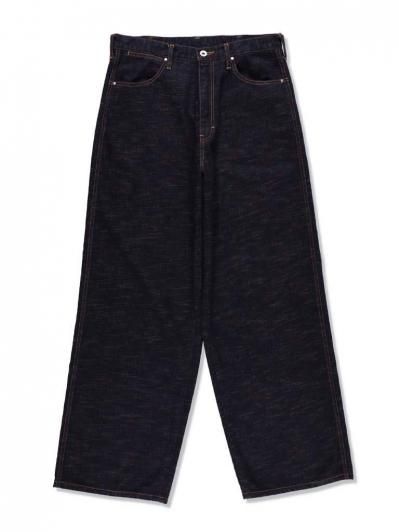 TUITACI 朔 ツイタチ - Inlay Denim Wide Jean インレイデニムワイドジーンズ - Indigo