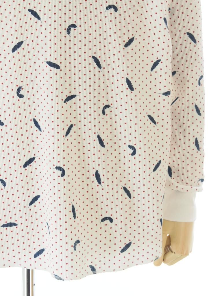 TUITACI 朔 ツイタチ - Henry Neck Feather Thermal ヘンリーネックフェザーサーマル - White