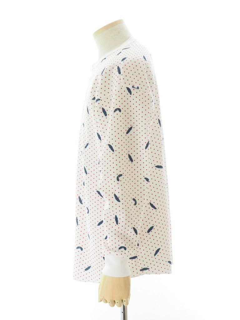 TUITACI 朔 ツイタチ - Henry Neck Feather Thermal ヘンリーネックフェザーサーマル - White
