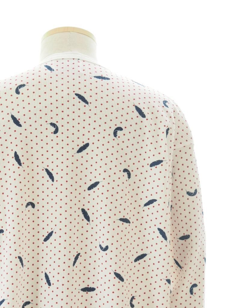 TUITACI 朔 ツイタチ - Henry Neck Feather Thermal ヘンリーネックフェザーサーマル - White