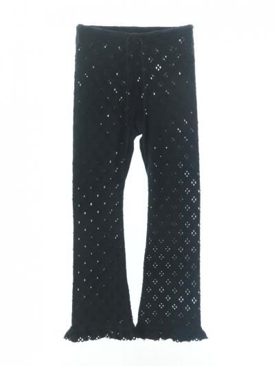Rhodolirion ロドリリオン - Frill Pants フリルパンツ - Cutwork - Black