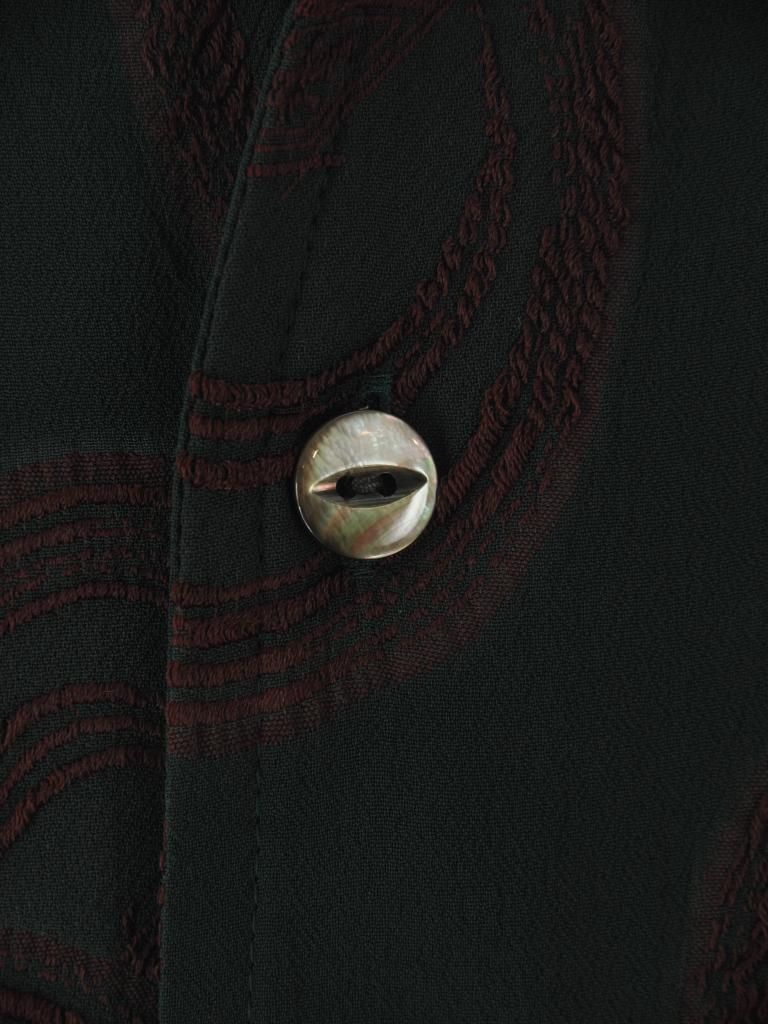 Needles ニードルズ - Italian Collar S/S Shirt イタリアンカラーショートスリーブシャツ - R/PE Ring Cut Jq - Green / Bordeaux