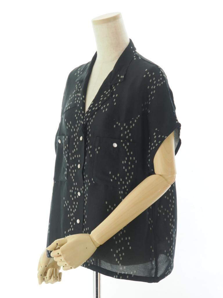 Needles ニードルズ - French Sleeve Cowboy Blouse フレンチスリーブカウボーイブラウス - R/AC Square Dot Jacquard - Off White