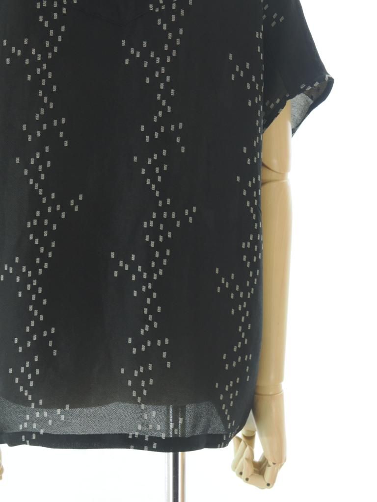 Needles ニードルズ - French Sleeve Cowboy Blouse フレンチスリーブカウボーイブラウス - R/AC Square Dot Jacquard - Off White