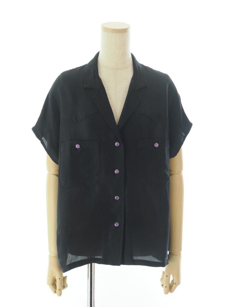 Needles ニードルズ - French Sleeve Cowboy Blouse フレンチスリーブカウボーイブラウス - R/AC Square Dot Jacquard - Purple
