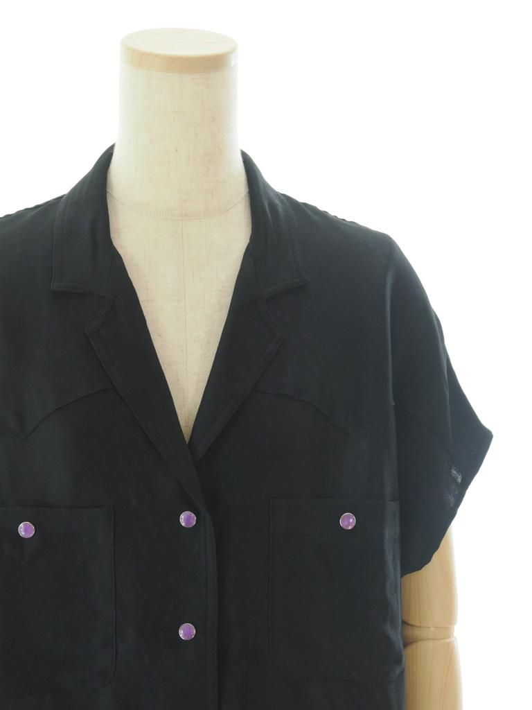 Needles ニードルズ - French Sleeve Cowboy Blouse フレンチスリーブカウボーイブラウス - R/AC Square Dot Jacquard - Purple