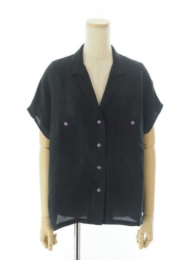 Needles ニードルズ - French Sleeve Cowboy Blouse フレンチスリーブカウボーイブラウス - R/AC Square Dot Jacquard - Purple