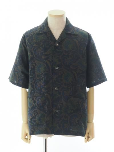 Needles ニードルズ - Cabana Shirt カバナシャツ - Paisley Jacquard - Navy