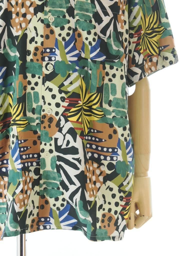 Engineered Garments エンジニアドガーメンツ - Camp Shirt キャンプシャツ - African Print Patchwork - Multi Color