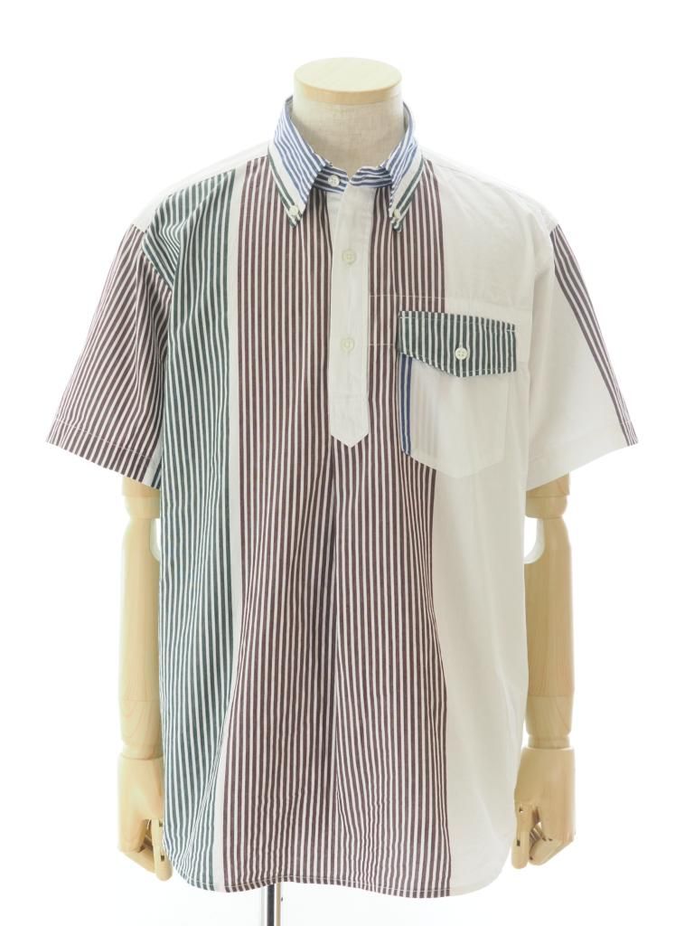 Engineered Garments エンジニアドガーメンツ - Popover BD Shirt ポップオーバーボタンダウンシャツ - Block Stripe - Multi Color