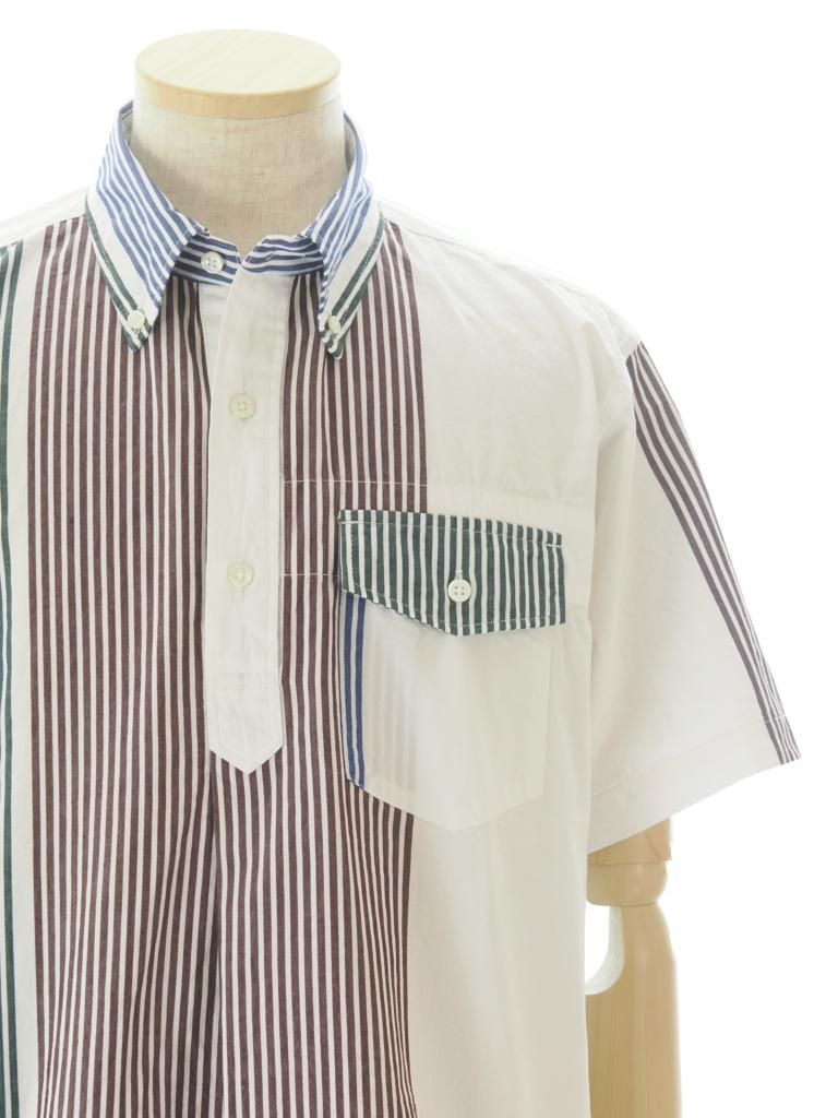 Engineered Garments エンジニアドガーメンツ - Popover BD Shirt ポップオーバーボタンダウンシャツ - Block Stripe - Multi Color