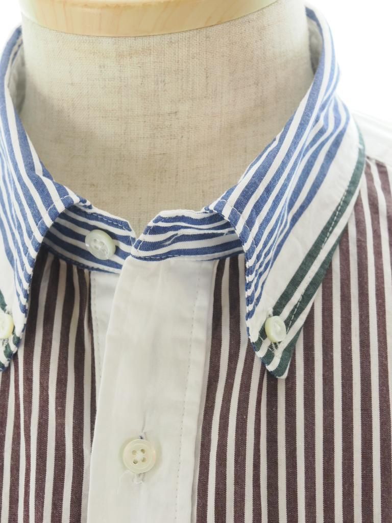 Engineered Garments エンジニアドガーメンツ - Popover BD Shirt ポップオーバーボタンダウンシャツ - Block Stripe - Multi Color