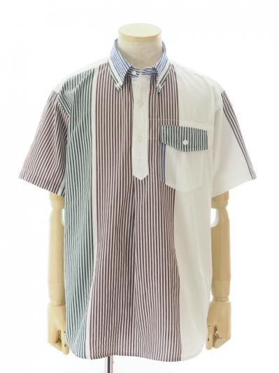 Engineered Garments エンジニアドガーメンツ - Popover BD Shirt ポップオーバーボタンダウンシャツ - Block Stripe - Multi Color