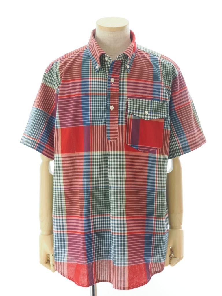 Engineered Garments エンジニアドガーメンツ - Popover BD Shirt ポップオーバーボタンダウンシャツ - Big Madras Plaid - Red / Green