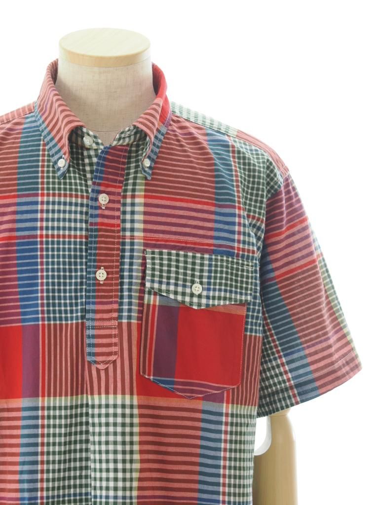 Engineered Garments エンジニアドガーメンツ - Popover BD Shirt ポップオーバーボタンダウンシャツ - Big Madras Plaid - Red / Green