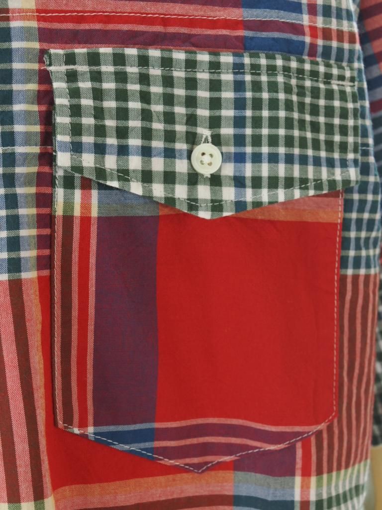 Engineered Garments エンジニアドガーメンツ - Popover BD Shirt ポップオーバーボタンダウンシャツ - Big Madras Plaid - Red / Green
