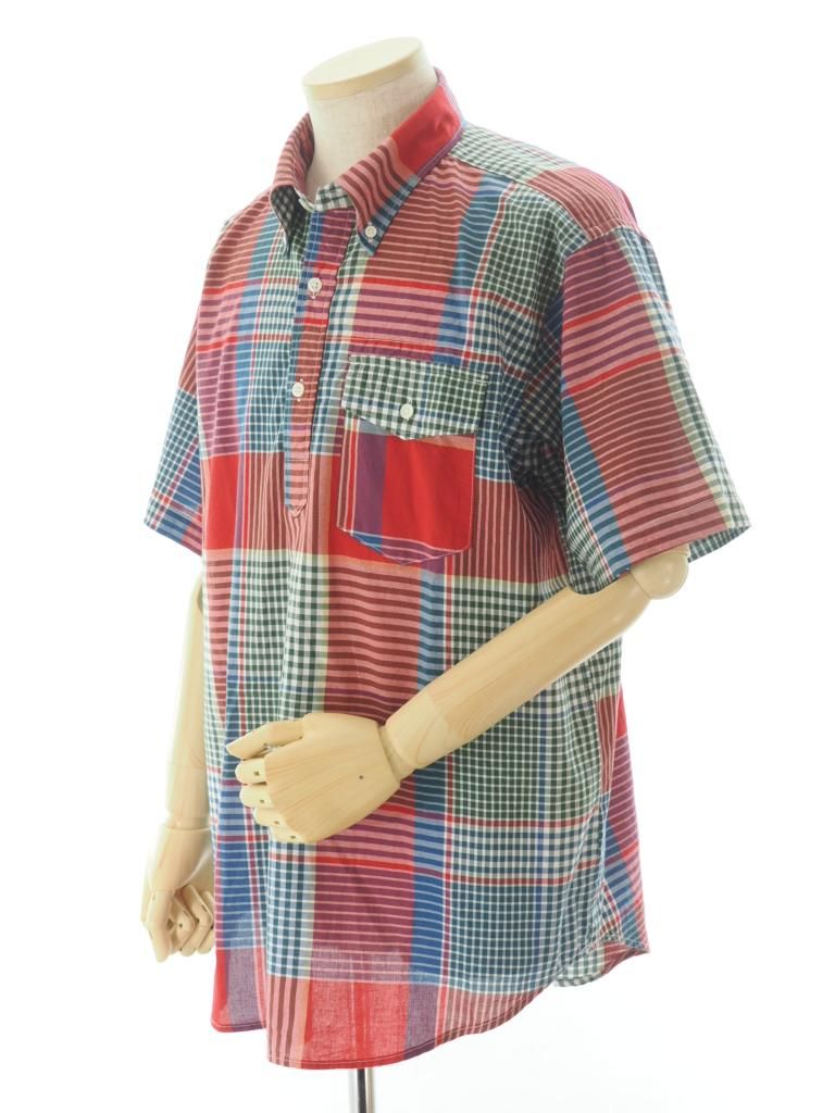 Engineered Garments エンジニアドガーメンツ - Popover BD Shirt ポップオーバーボタンダウンシャツ - Big Madras Plaid - Red / Green