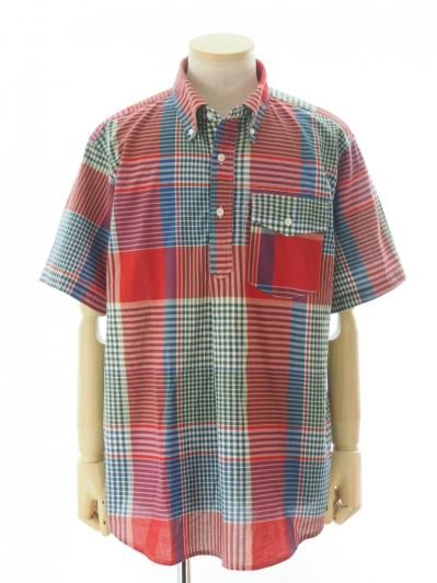 Engineered Garments エンジニアドガーメンツ - Popover BD Shirt ポップオーバーボタンダウンシャツ - Big Madras Plaid - Red / Green