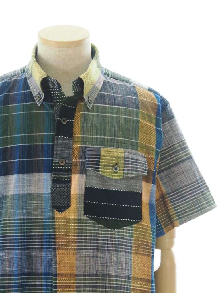 Engineered Garments エンジニアドガーメンツ - Popover BD Shirt ポップオーバーボタンダウンシャツ - Madras Dobby Jacquard