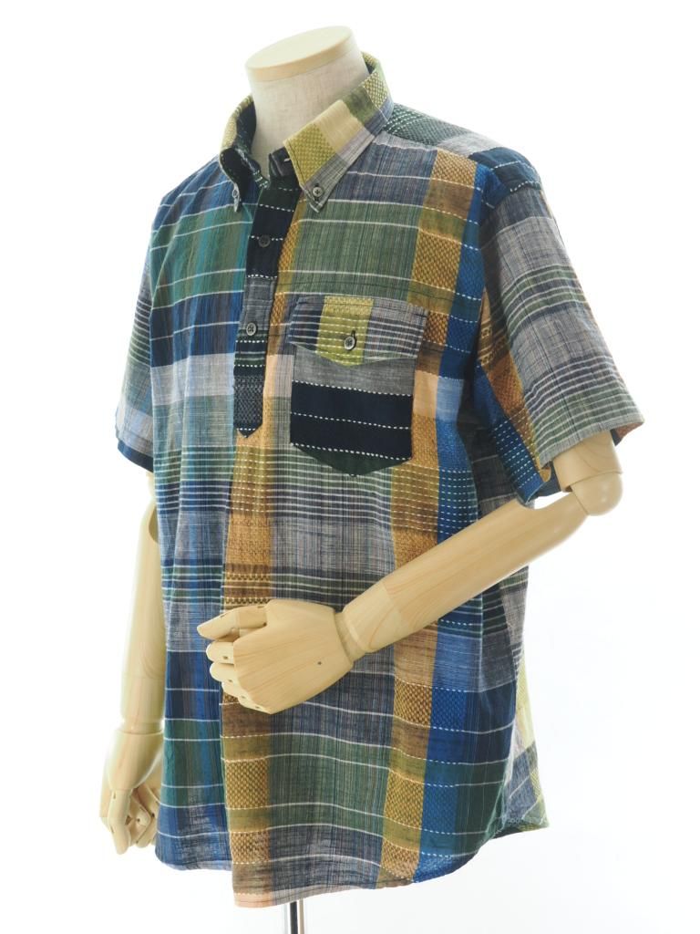Engineered Garments エンジニアドガーメンツ - Popover BD Shirt ポップオーバーボタンダウンシャツ - Madras Dobby Jacquard