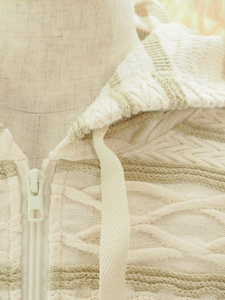AiE エーアイイー - SPO Hoody エスピーオーフーディ - Cable Jacquard Jersey - Beige