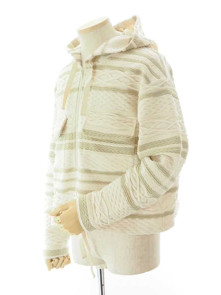 AiE エーアイイー - SPO Hoody エスピーオーフーディ - Cable Jacquard Jersey - Beige