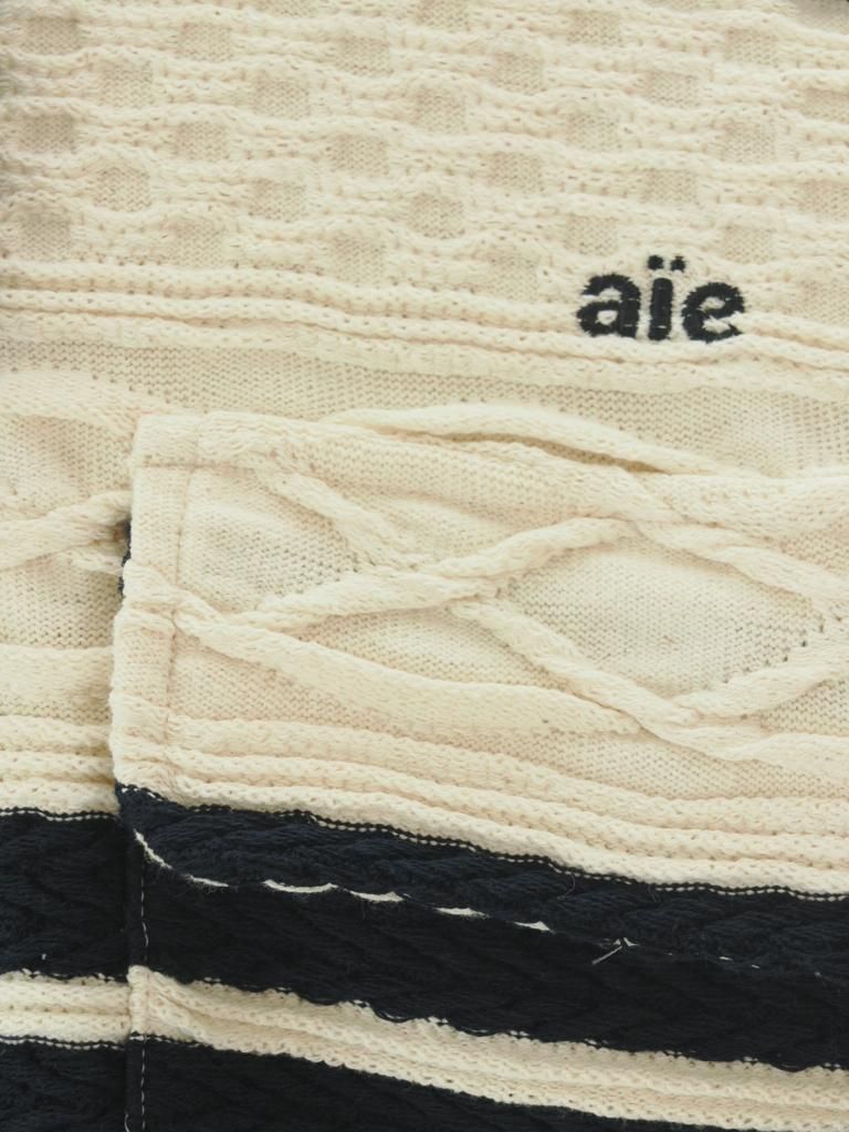 AiE エーアイイー - SPO Hoody エスピーオーフーディ - Cable Jacquard Jersey - Navy