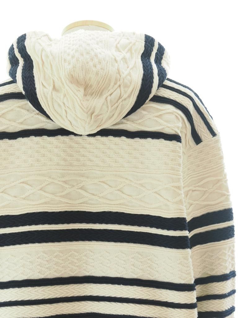 AiE エーアイイー - SPO Hoody エスピーオーフーディ - Cable Jacquard Jersey - Navy
