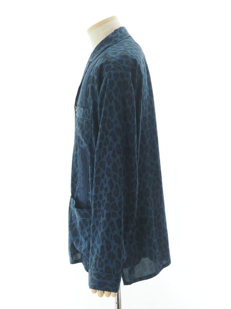 TUITACI 朔 ツイタチ - Leopard Sleeping Shirt レオパードスリーピングシャツ - Navy
