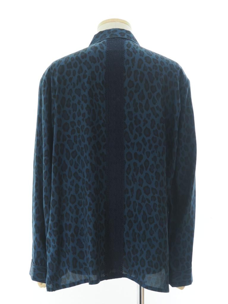 TUITACI 朔 ツイタチ - Leopard Sleeping Shirt レオパードスリーピングシャツ - Navy