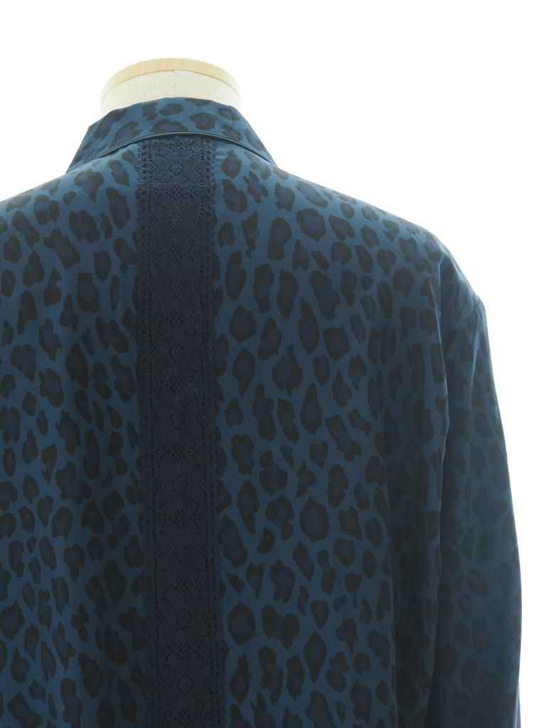 TUITACI 朔 ツイタチ - Leopard Sleeping Shirt レオパードスリーピングシャツ - Navy