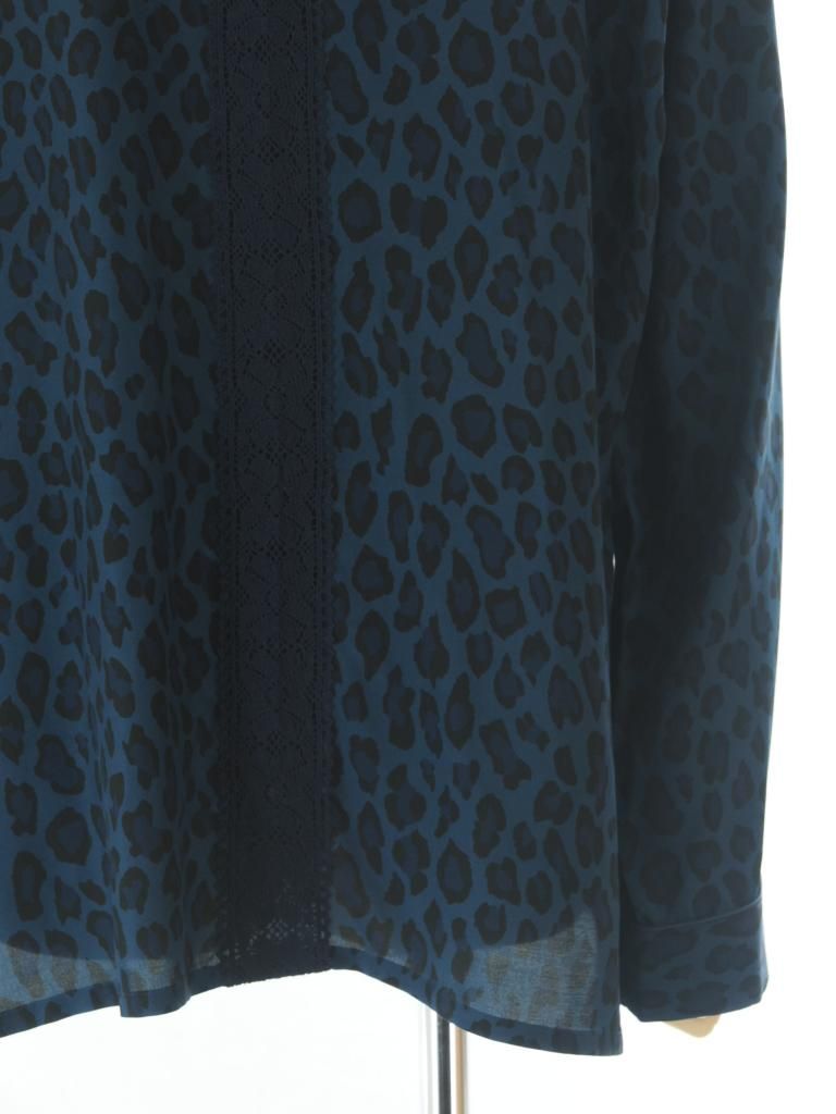 TUITACI 朔 ツイタチ - Leopard Sleeping Shirt レオパードスリーピングシャツ - Navy